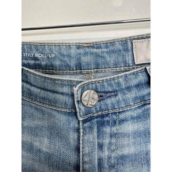 Adriano Goldschmied Cigarette Roll-up Light Wash Distressed Jeans Size 27R - Picture 8 of 13
